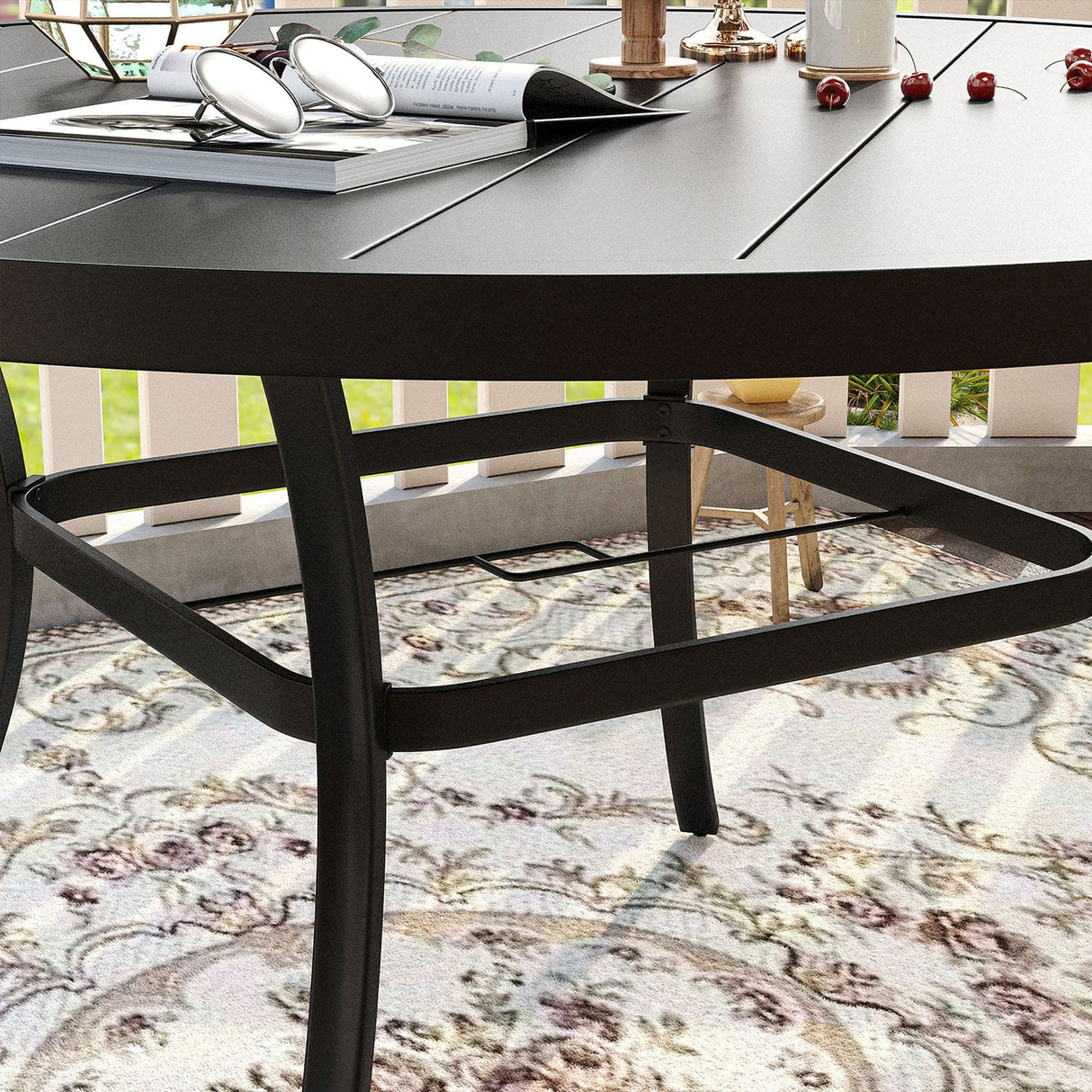 Vicllax 7/9 Pieces Outdoor Dining Set with Patio Round Dining Table and Swivel Chairs