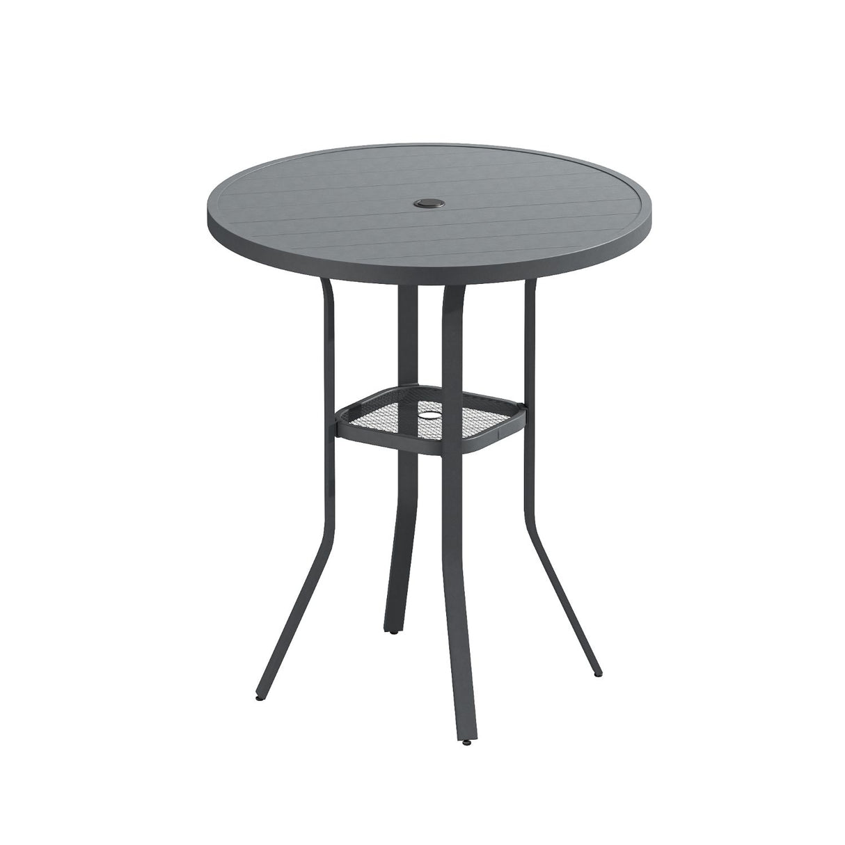 Vicllax Mesa de bar redonda para patio al aire libre de 37" con orificio para sombrilla