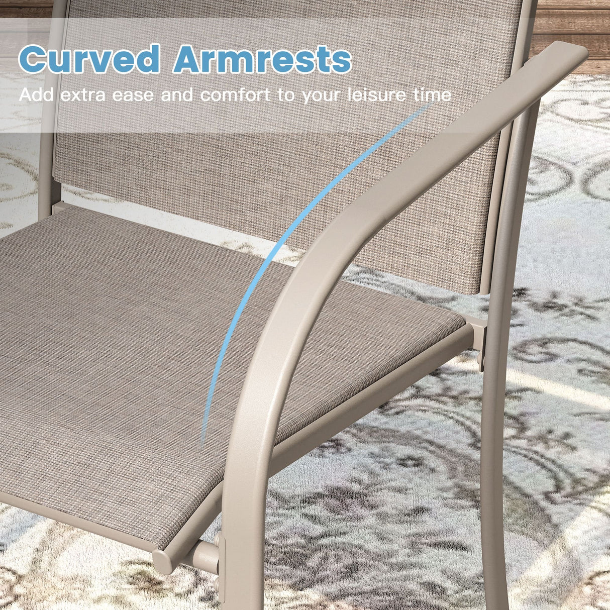 Vicllax Outdoor Textilene Stackable Sling Dining Chair, Set of 2/4/6