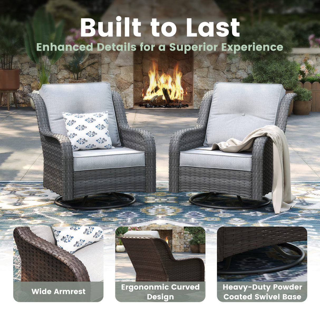 Vicllax Patio Wicker Oasis Lounge Sofa