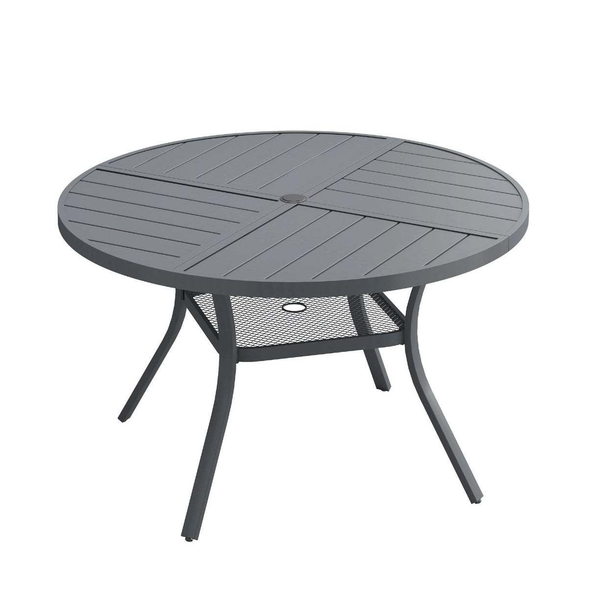 Vicllax Round Patio Dining Table for 4/6/8, Outdoor Large Metal Table