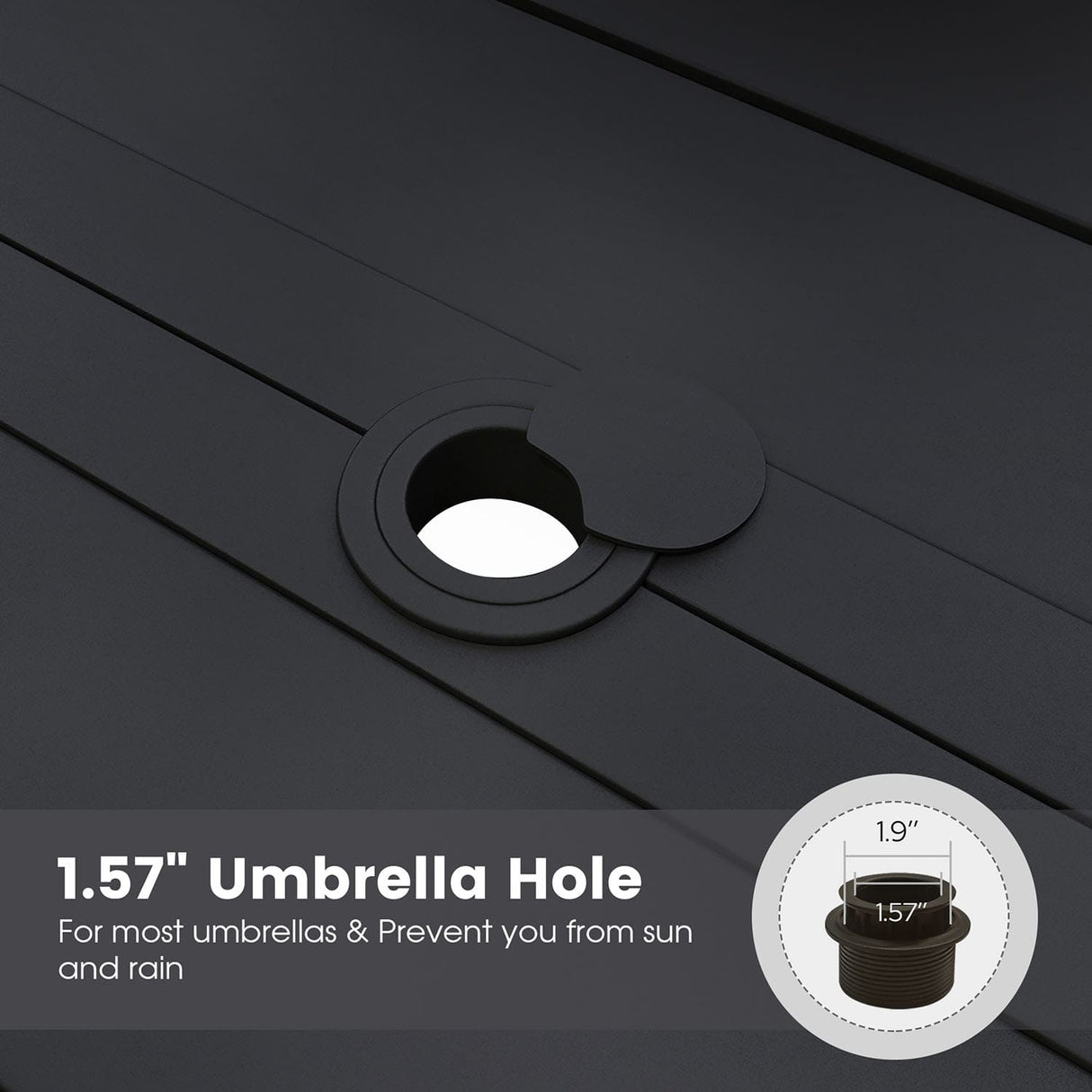 Vicllax 7 Pieces Outdoor Dining Set with Metal Rectangular Table and Swivel Chair