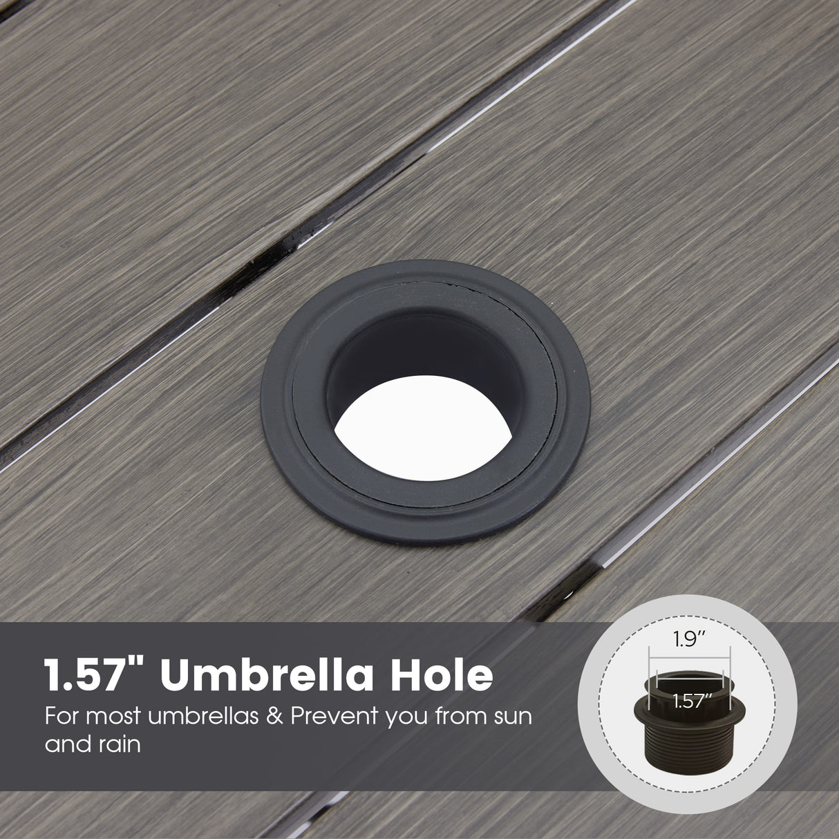 Vicllax 5 Pieces Outdoor Dining Set with Square Table and Padded Stackable Chairs