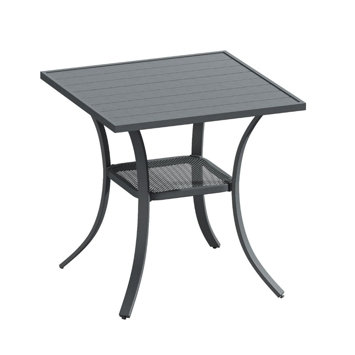 Vicllax 3-Piece Patio Bistro Set, Horizon Chairs and 27.6" Metal Square Table