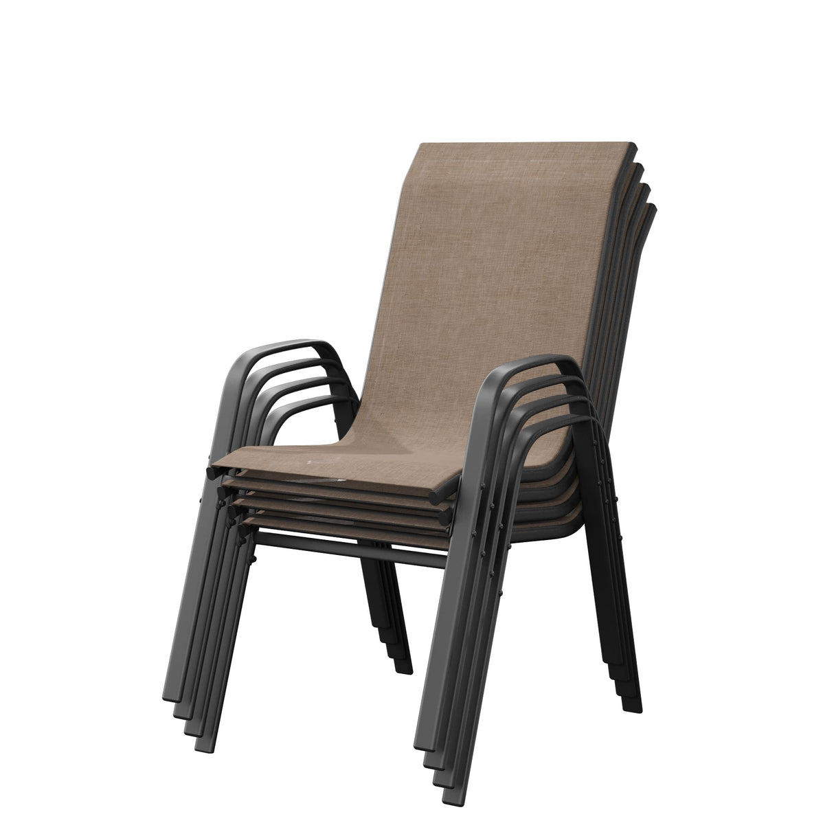 Vicllax Horizon Stackable Outdoor Contoured Sling Chair, Set of 2/4