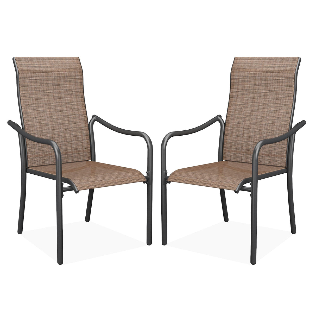 Vicllax Outdoor Stackable High Back Sling Dining Chair, Set of 2/4/6/8