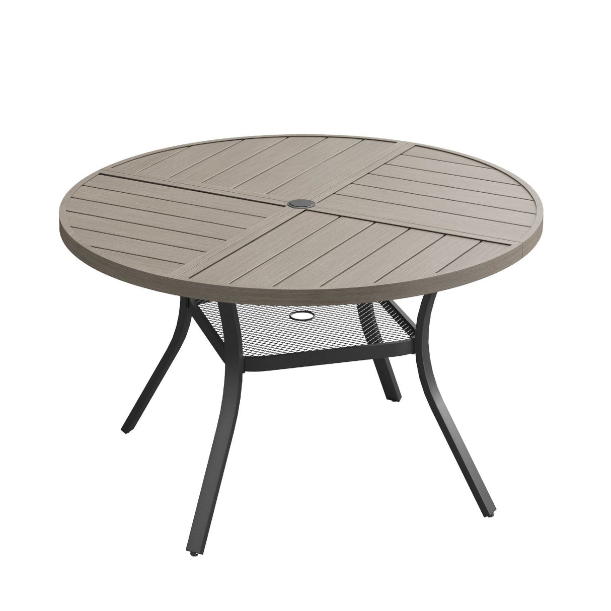 Vicllax Round Patio Dining Table for 4/6/8, Outdoor Large Metal Table