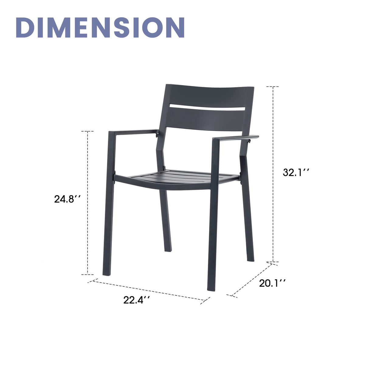 Vicllax Outdoor Patio Dining Chairs Stackable Metal Chairs