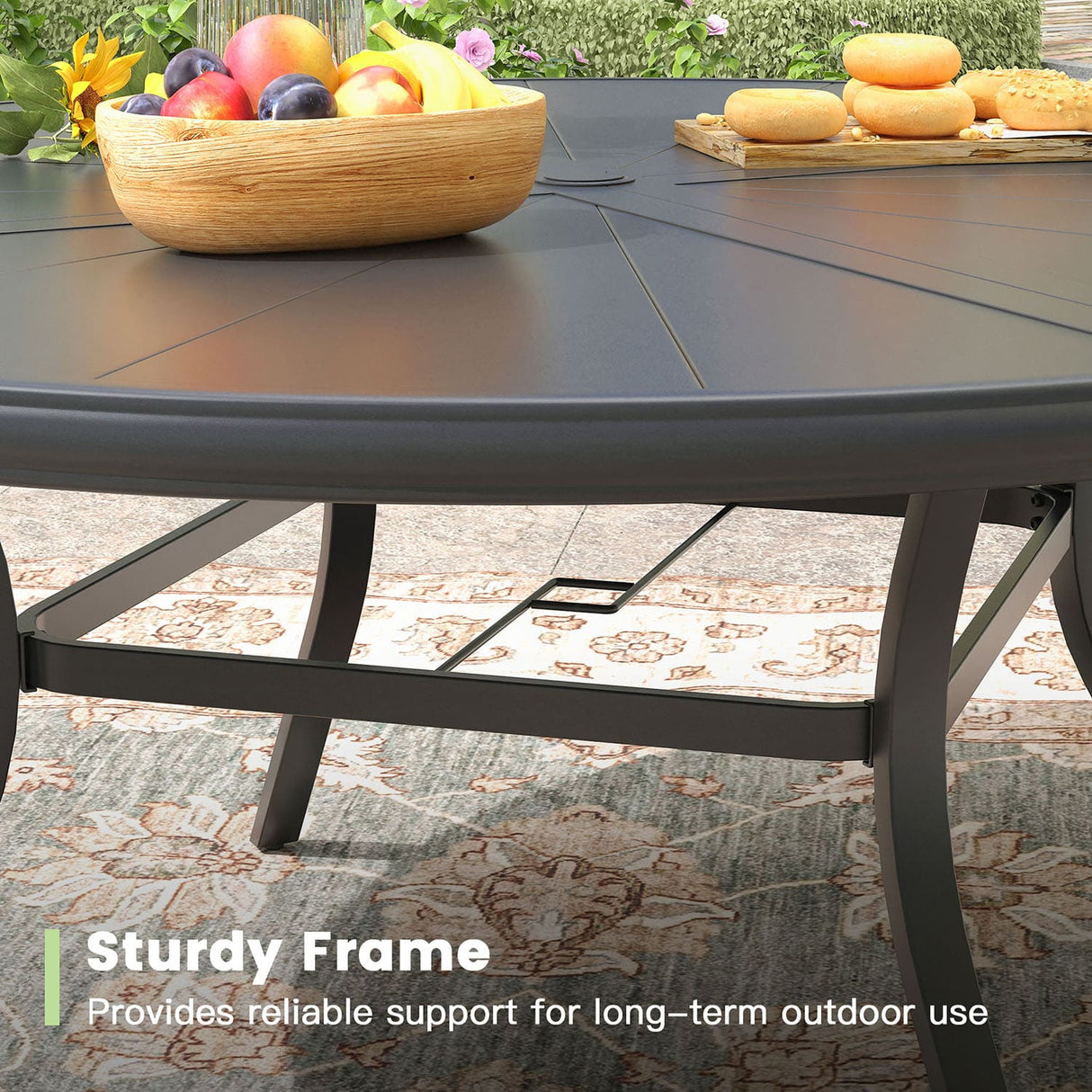 VICLLAX 9 Pieces Outdoor Dining Set, Swivel Dining Chairs Set of 8 and Round Patio Table