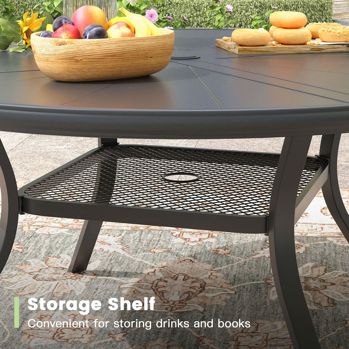 VICLLAX 5/7 Pieces Outdoor Dining Set, Swivel Dining Chairs Set of 4/6 and Round Patio Table