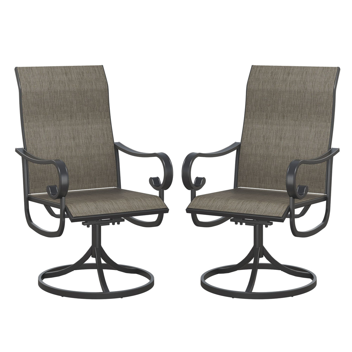 Vicllax Patio Swivel Chairs Set of 2/4/6, Outdoor Textilene Swivel Dining Chair