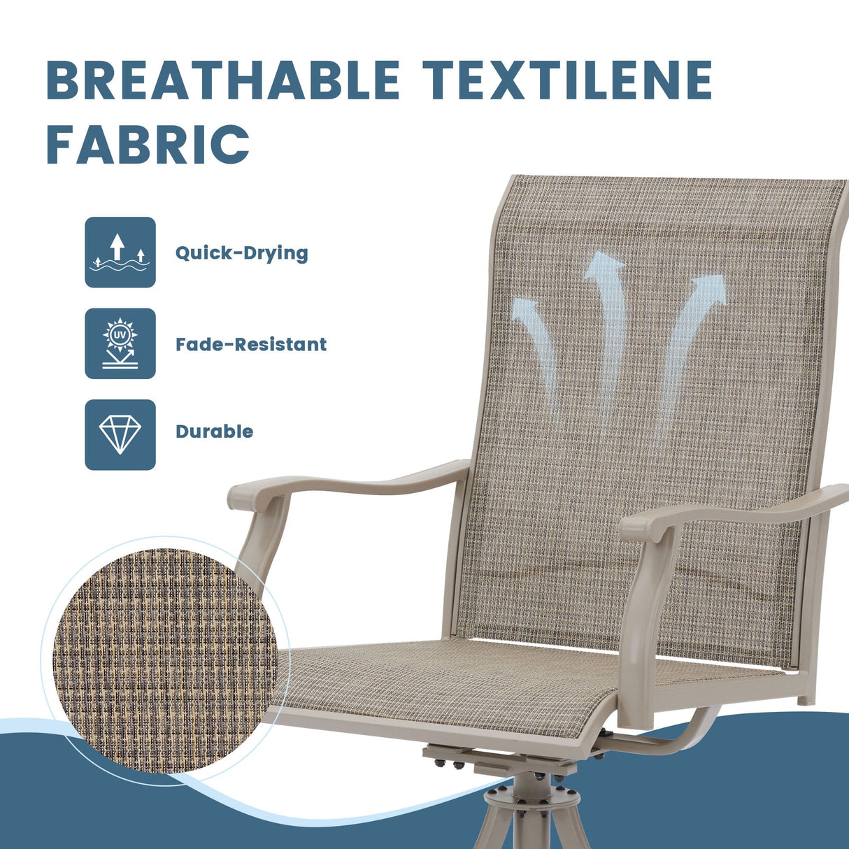 Vicllax 7-Piece Patio Dining Set, Patio Swivel Chairs and 63‘’ Outdoor Dining Table