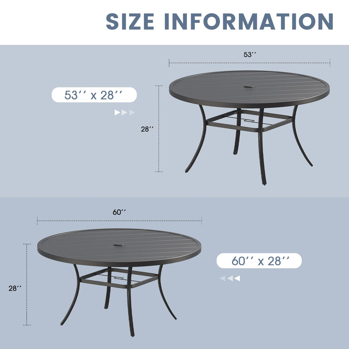Vicllax 9-Piece Outdoor Dining Set with Patio Round Metal Table and Stackable Sling Chairs