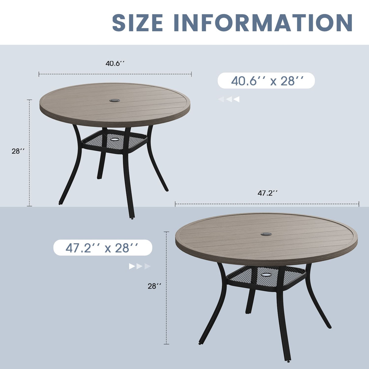 Vicllax Willow Circle 5/7 Pieces Wicker Dining Set, Round Metal Table and Wicker Armchairs
