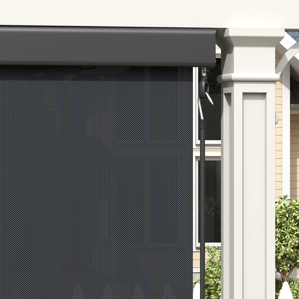 Vicllax Premium Patio Sun Blocking Roller Shade, Solar Shade with Aluminum Valance