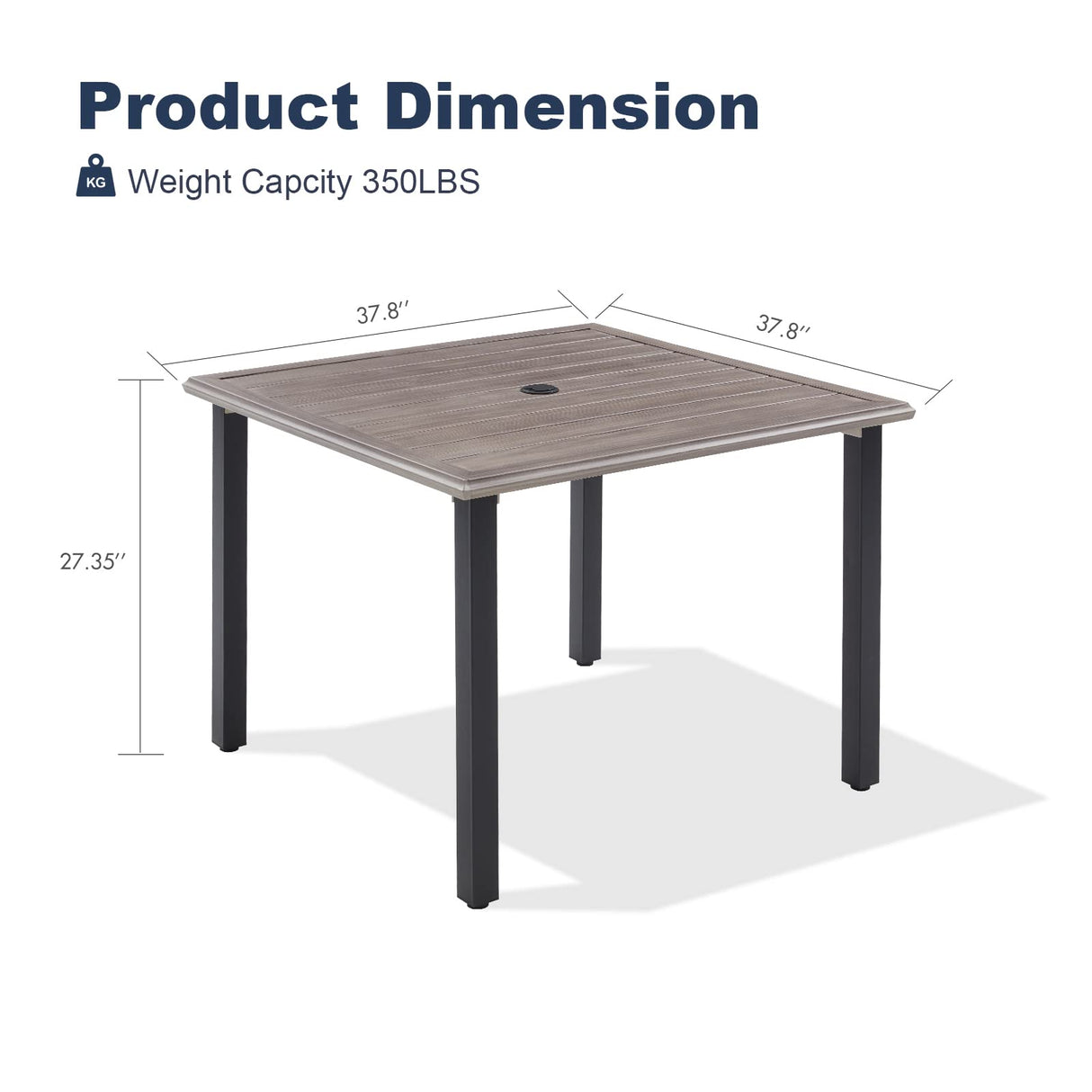 Vicllax Outdoor Patio Metal Dining Table for 4/6