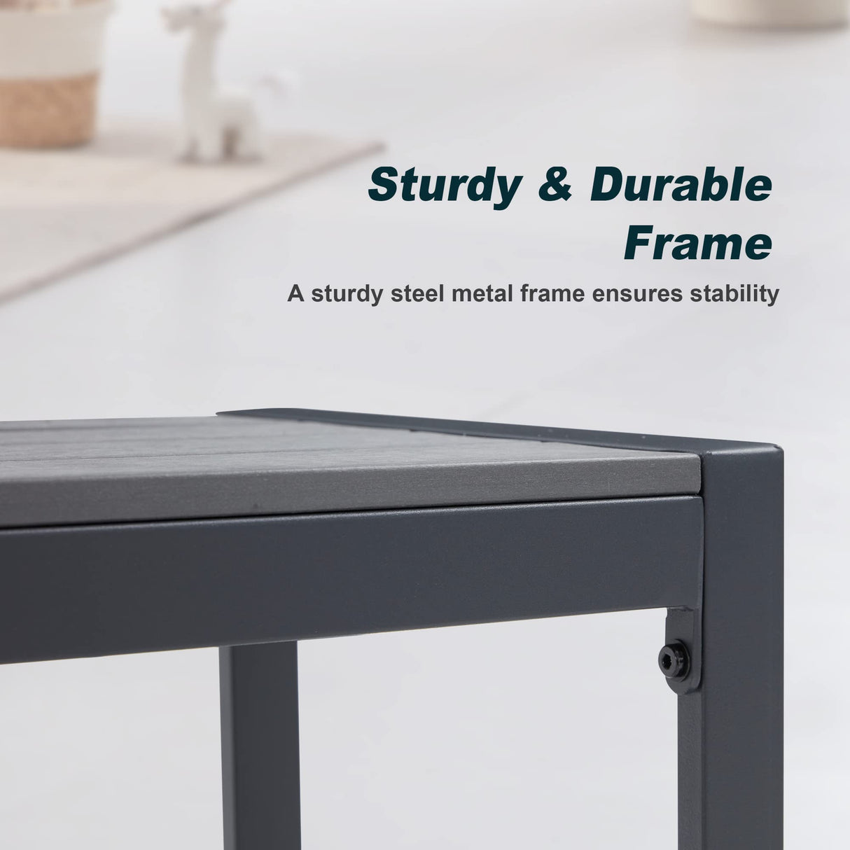 Vicllax 53" Outdoor Bench for Lawn Garden, Backless Patio Garden Bench