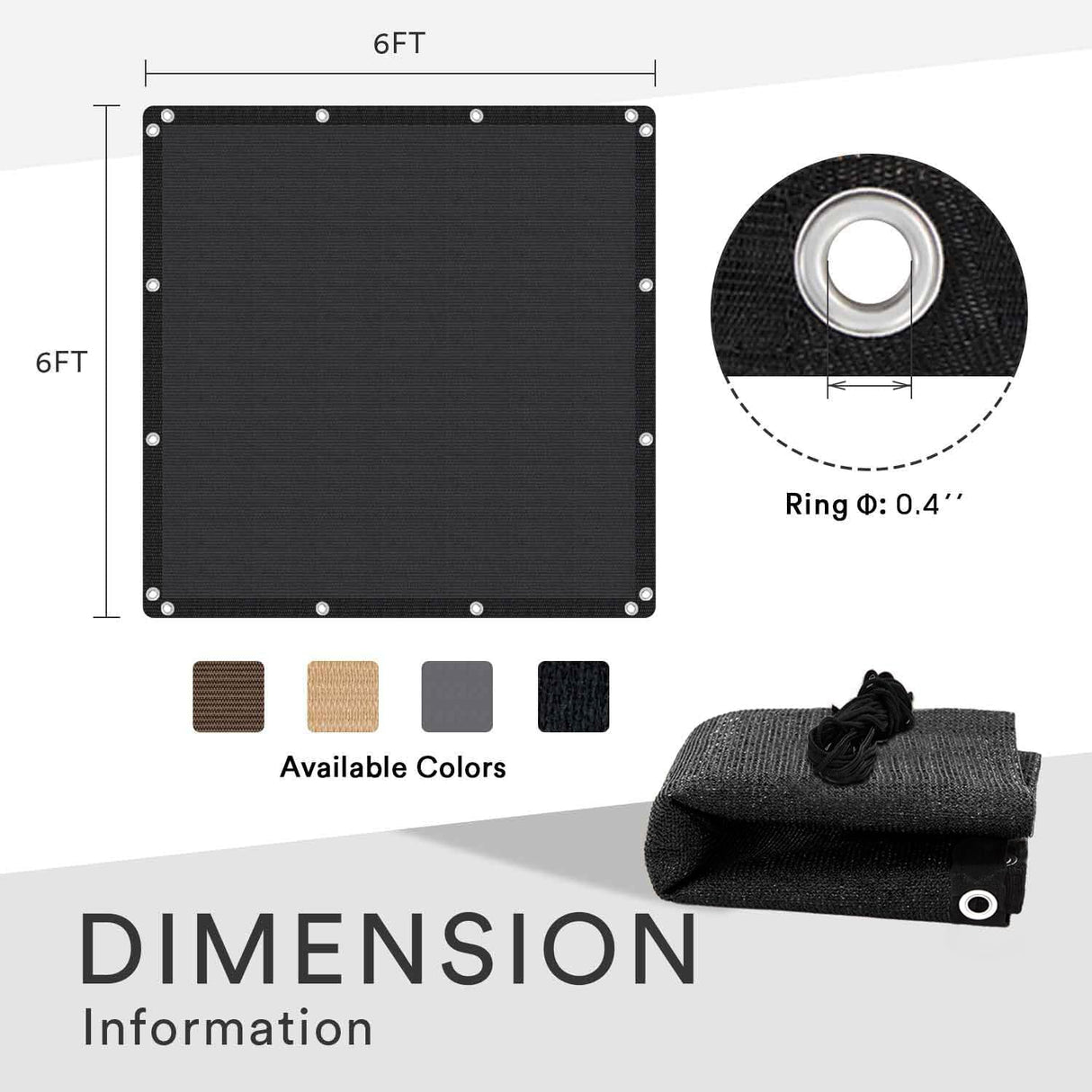 VICLLAX Shade Fabric Sun Shade Cloth Privacy Screen with Grommets for Patio Garden Pergola Cover Canopy