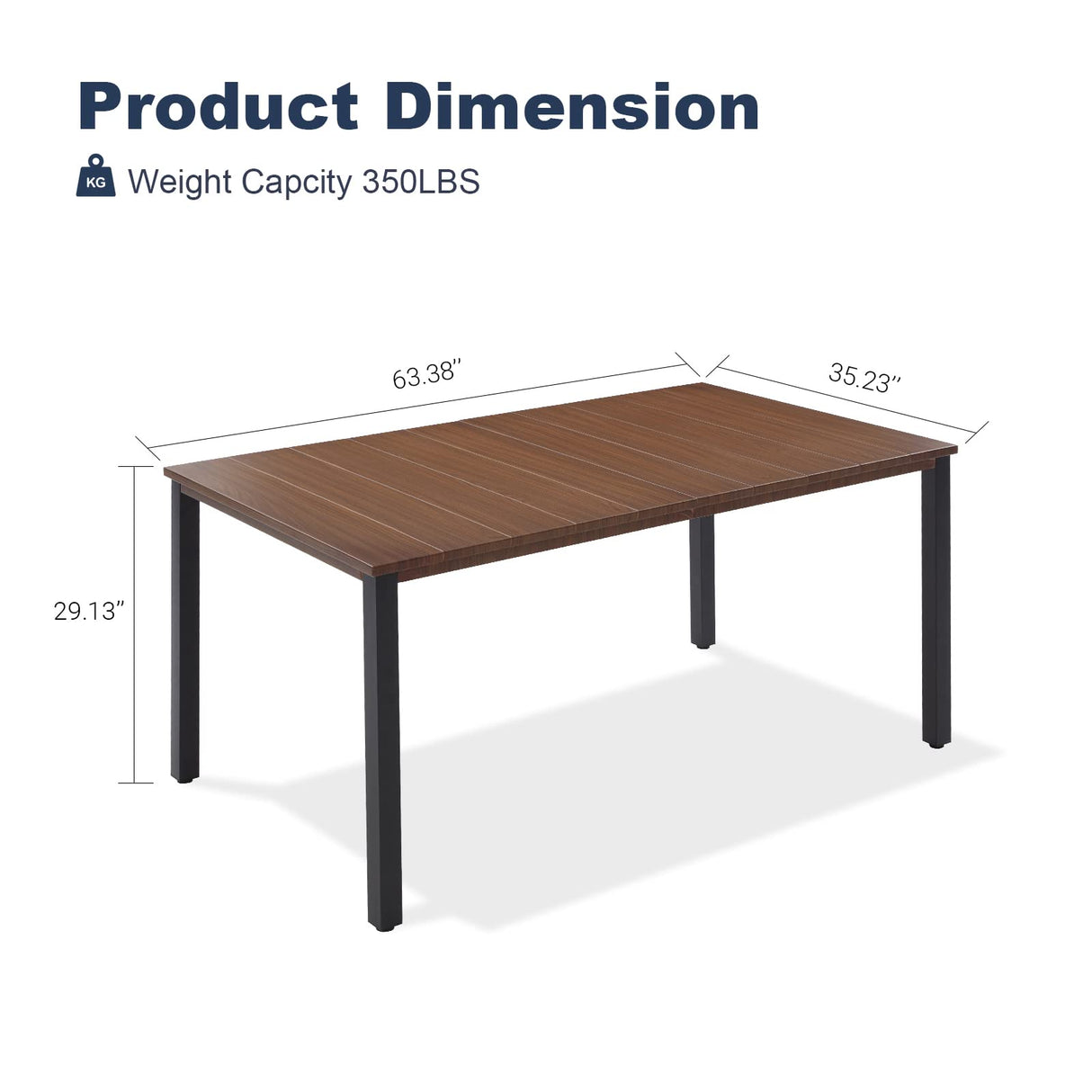 Vicllax Outdoor Patio Metal Dining Table for 4/6