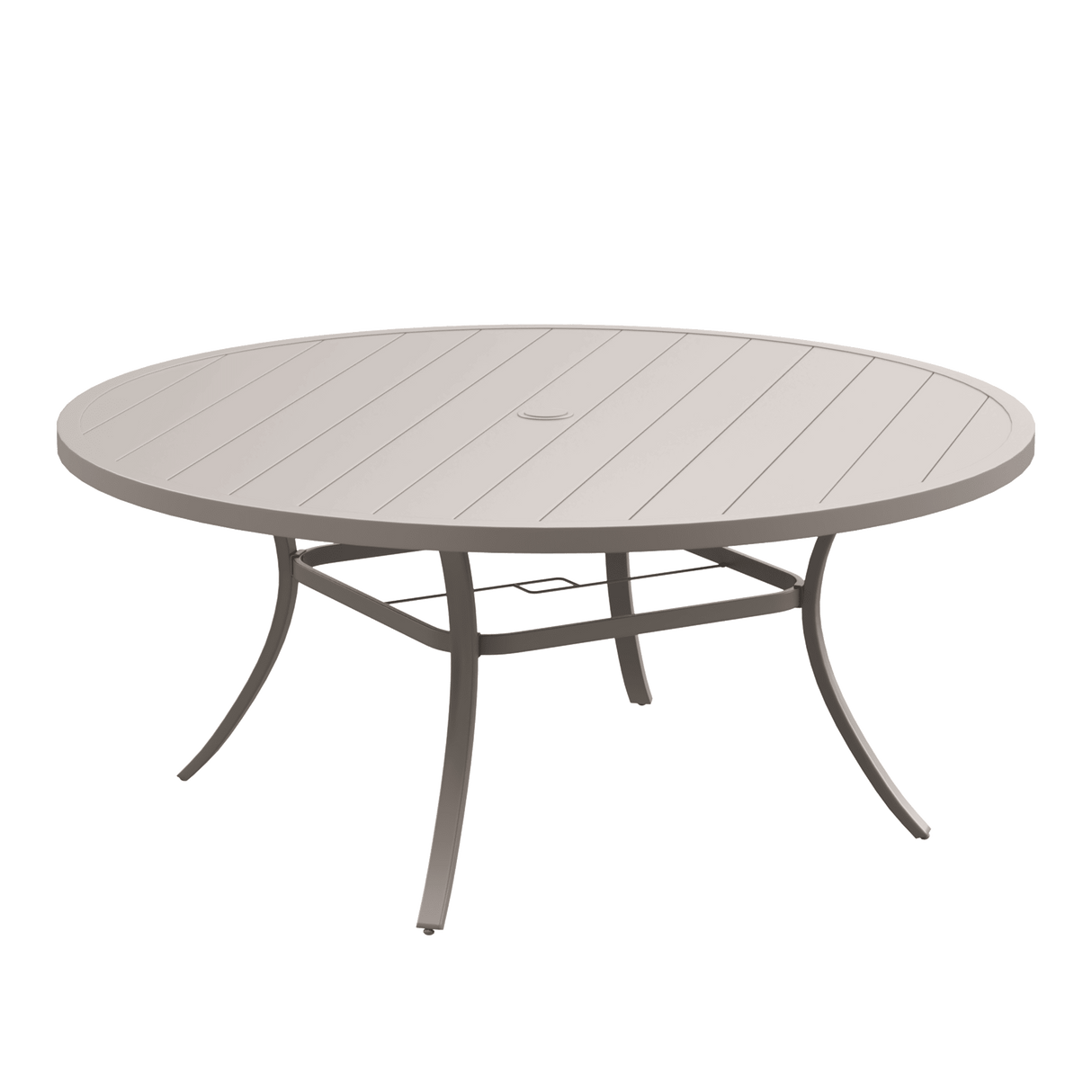 63" Round Metal Outdoor Dining Table for 10 People - Adjustable Umbrella Hole - 5 Colors