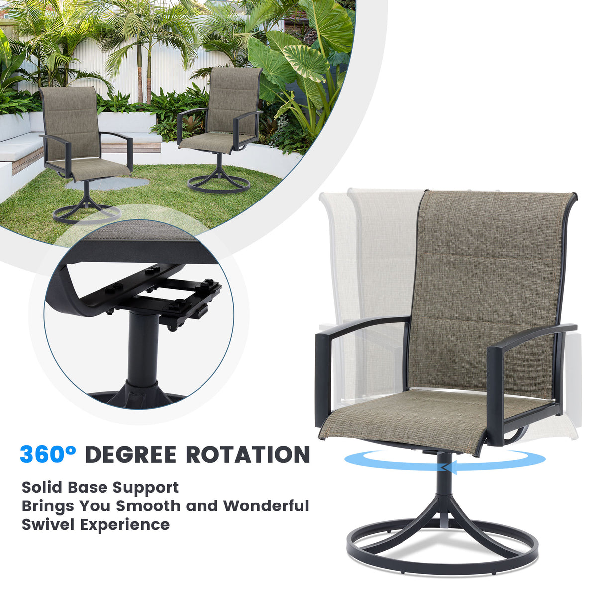 Vicllax 5-Piece Outdoor Furniture Set, Outdoor Dining Set for Lawn Garden