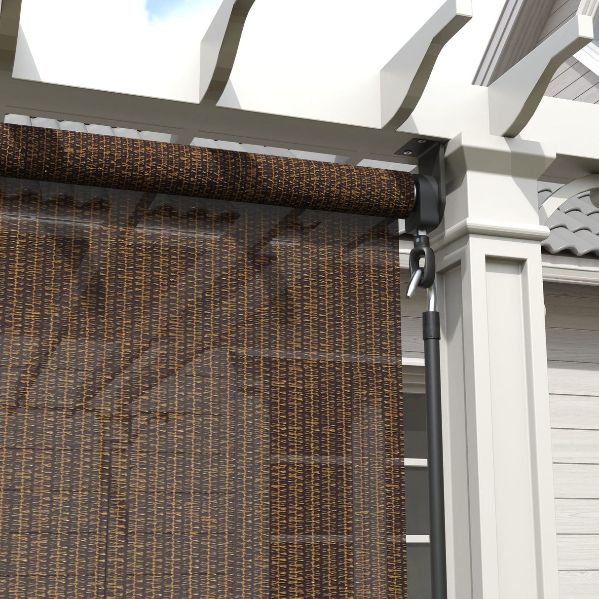 Vicllax Outdoor Custom Size Sun Blocking Roller Shade, Patio Shade Blinds, 96" drop