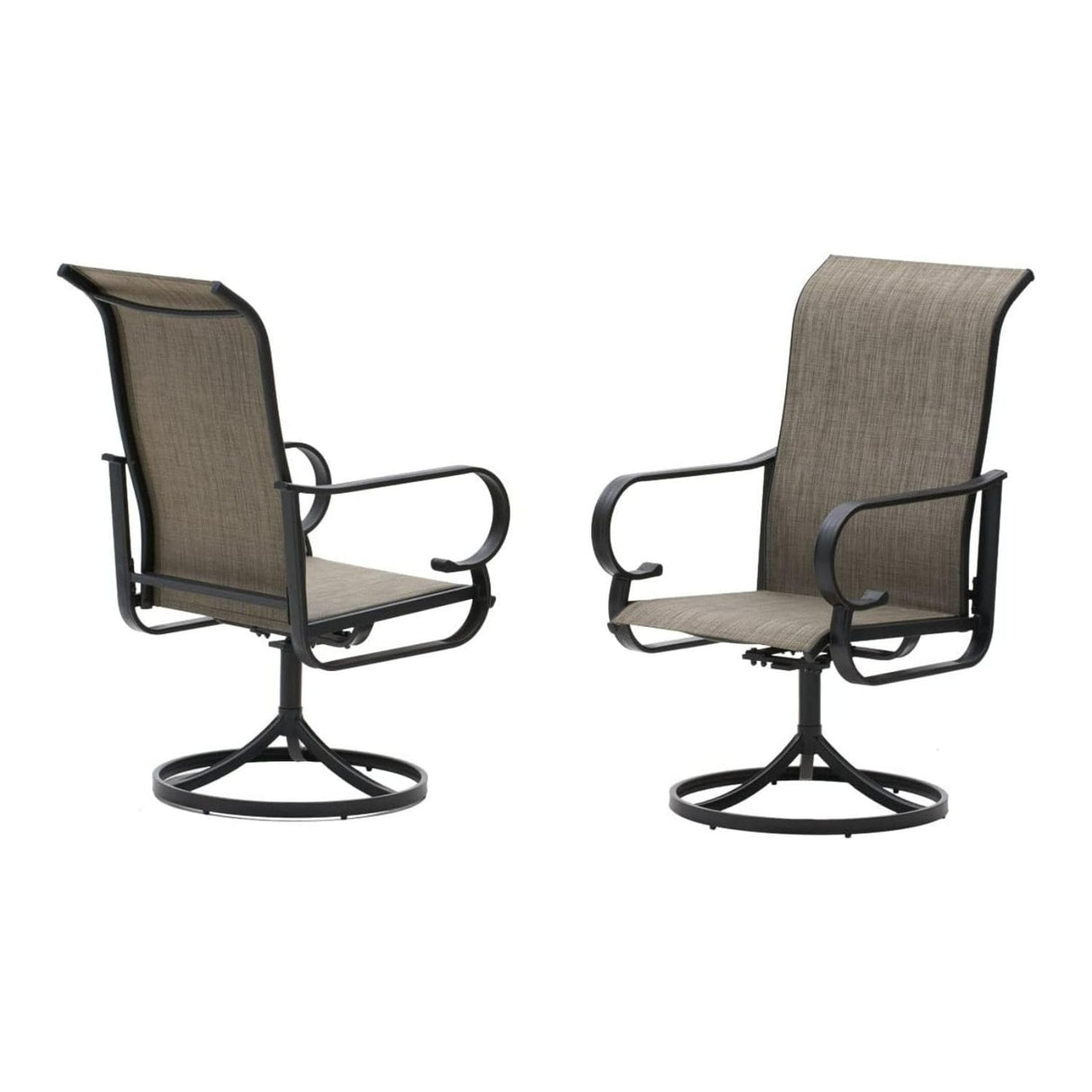 Vicllax Outdoor Swivel Dining Chairs, Patio Chair with Round Armrests, Set of 2/4/6