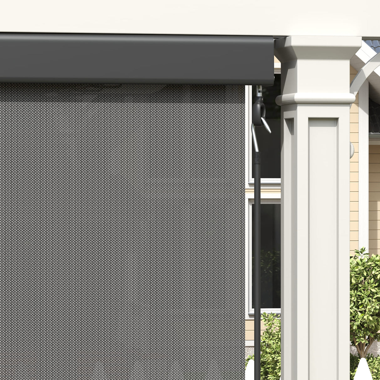 Vicllax Premium Patio Sun Blocking Roller Shade, Solar Shade with Aluminum Valance