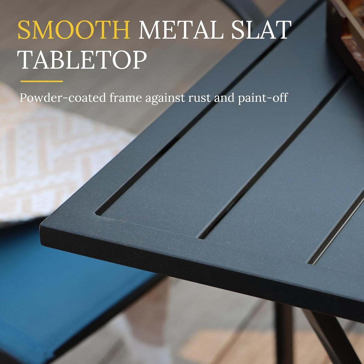 Vicllax 3-Piece Patio Bistro Set, Outdoor Swivel Chairs and Metal Square Table