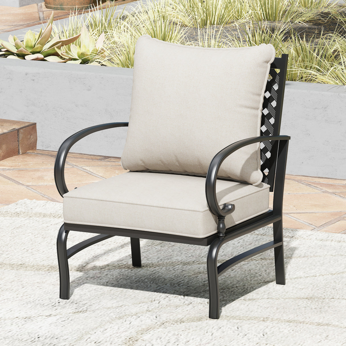 Vicllax Outdoor Patio Conversation Sofa, Love Seat Glider, and Swivel Chairs