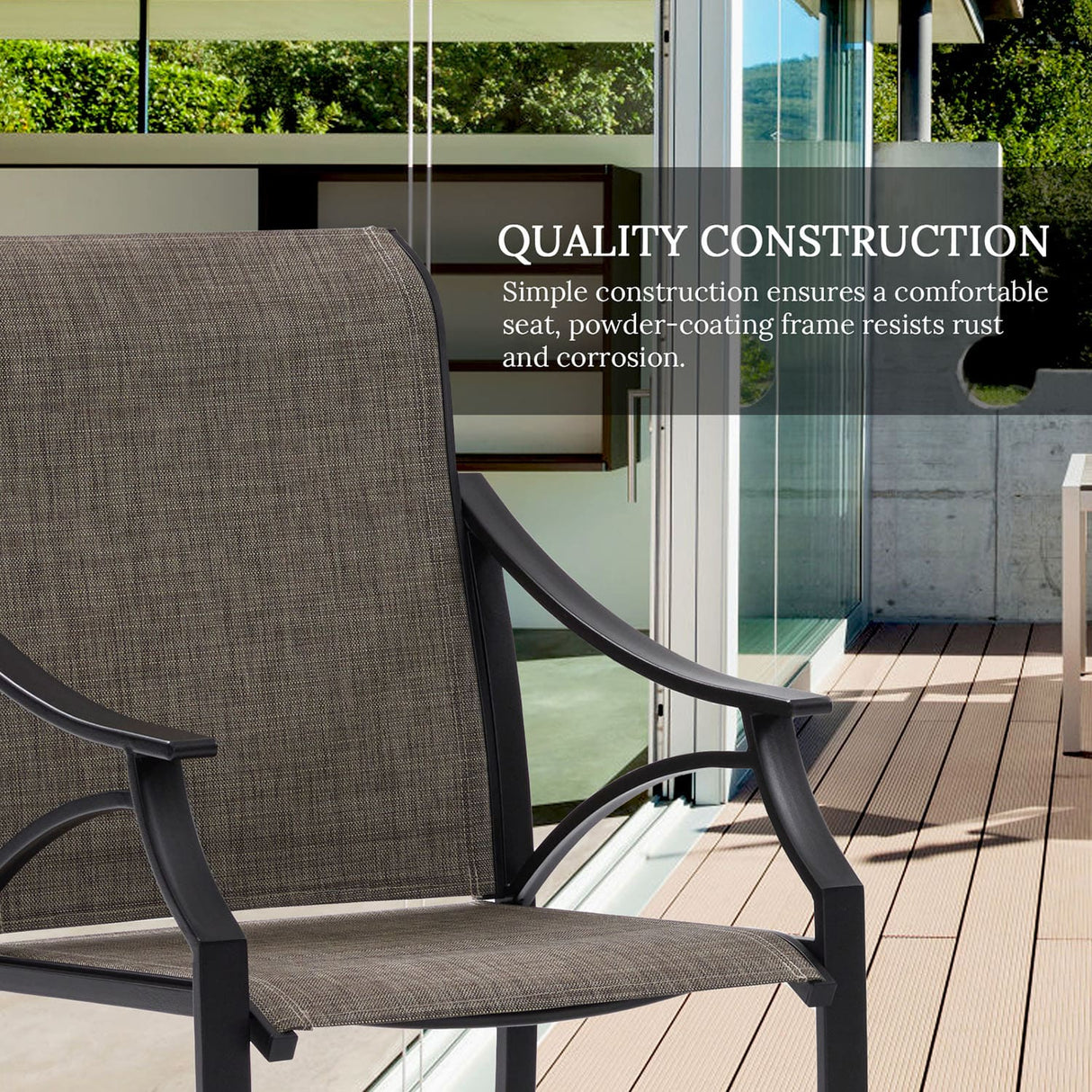 Vicllax 7-Piece Outdoor Dining Set, Rectangle Dining Table for 6 and Patio Dining Chairs