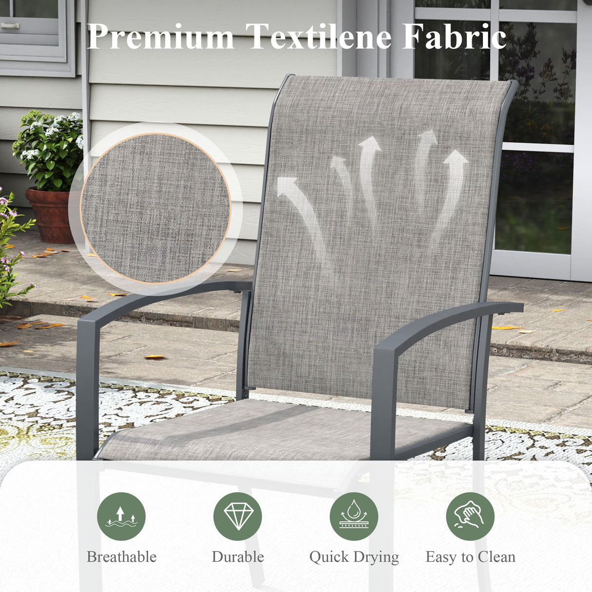 Vicllax 9 PCS Patio Dining Table Set, 53" Round Metal Table with Shelf and Skyline Stackable Chair