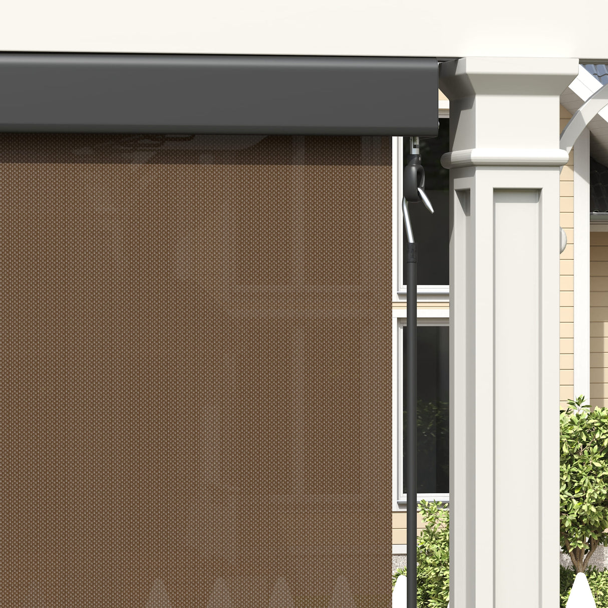 Vicllax Premium Patio Sun Blocking Roller Shade, Solar Shade with Aluminum Valance