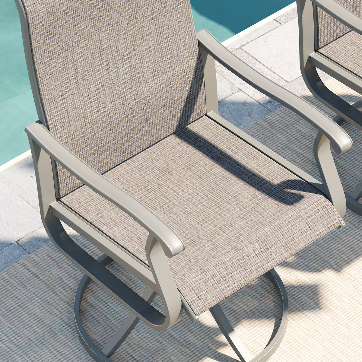 Vicllax Patio Dining Table Set for 8, Outdoor 59" Square Large Metal Table and Swivel Dining Chairs