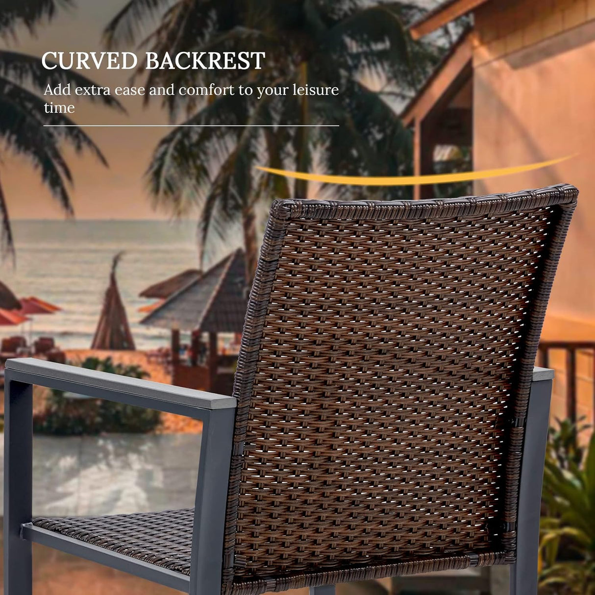 Vicllax Patio Dining Set, Outdoor Dining Table, Patio Benches, Patio Chairs