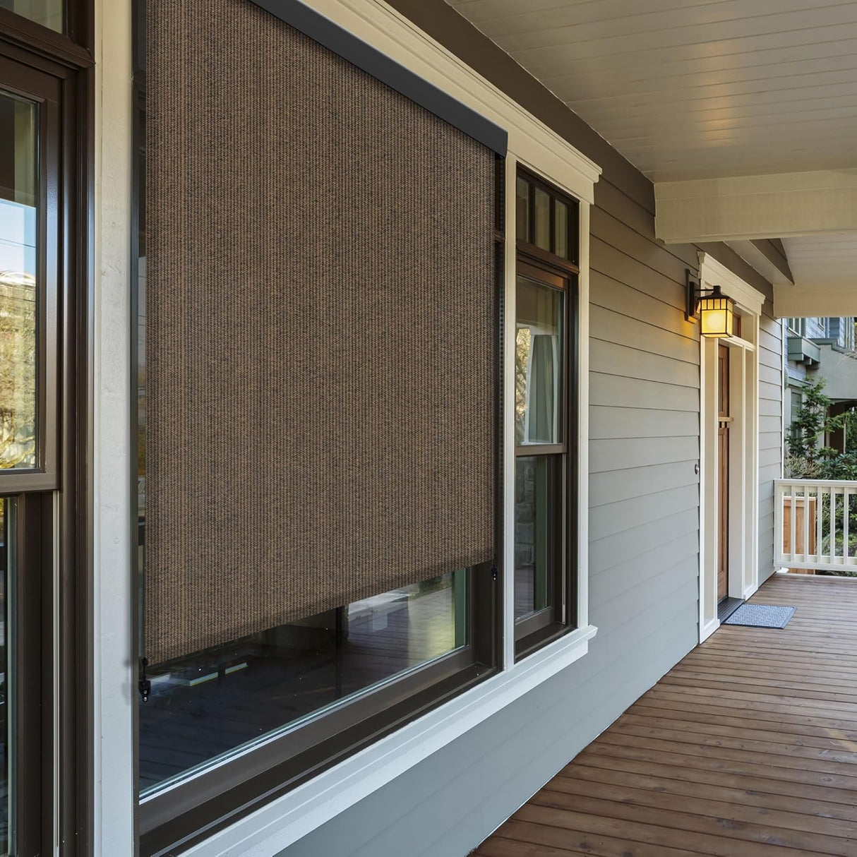 Vicllax Roller Shade, Patio Roll Up Sun Blocking Roller Shade with Aluminum Valance
