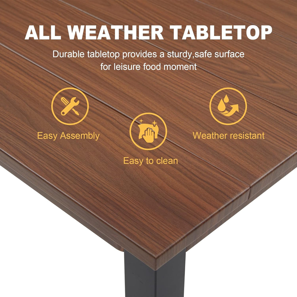 Vicllax 7-Piece Outdoor Dining Set, Rectangle Dining Table for 6 and Patio Dining Chairs