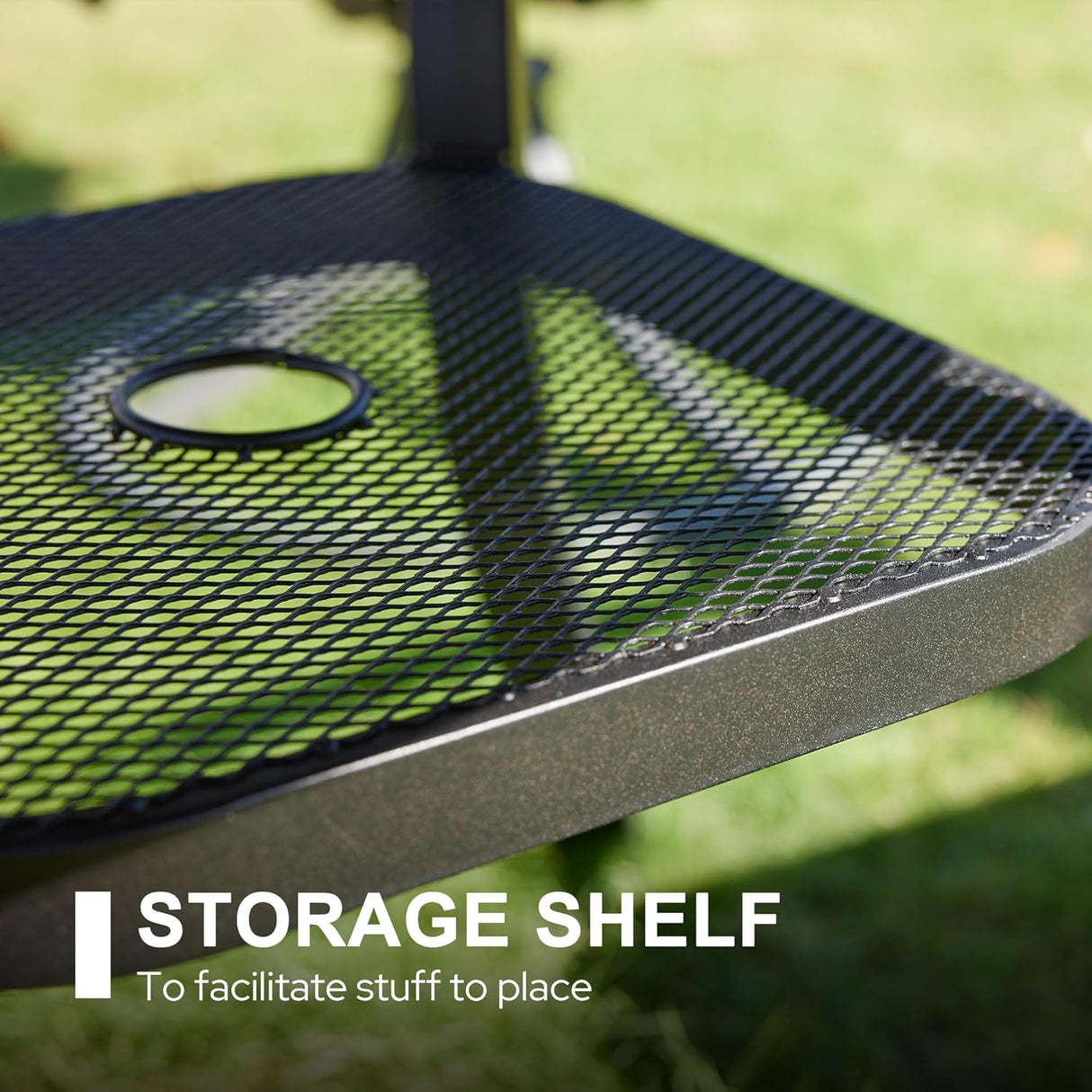 Vicllax 5/7/9 Pcs Outdoor Dining Set, Round Metal Table and Stackable Padded Chair