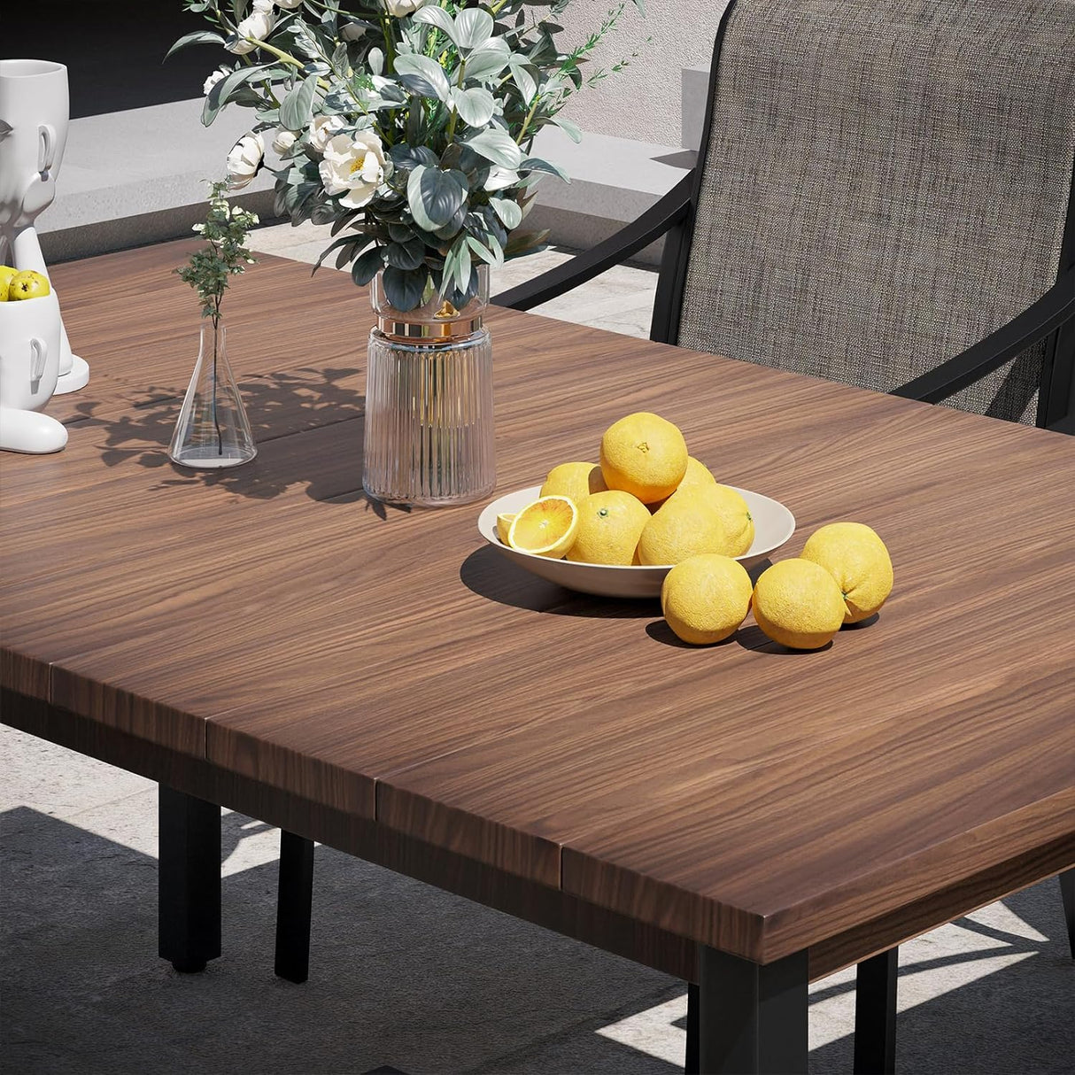 Vicllax 7-Piece Outdoor Dining Set, Rectangle Dining Table for 6 and Patio Dining Chairs