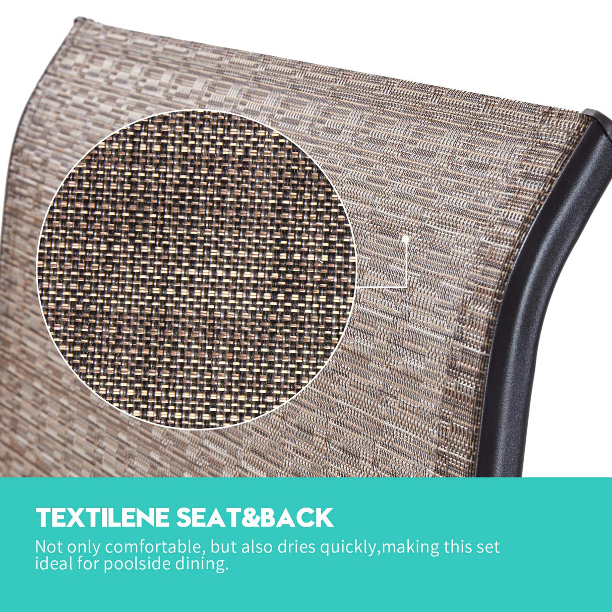 Vicllax Outdoor Swivel Bar Stools, Patio Bar Height Chair, Set of 2/4/6