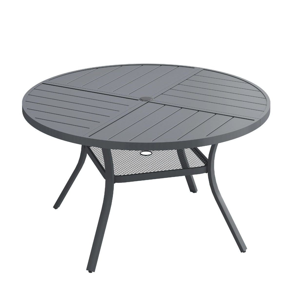Vicllax Round Patio Dining Table for 4/6/8, Outdoor Large Metal Table