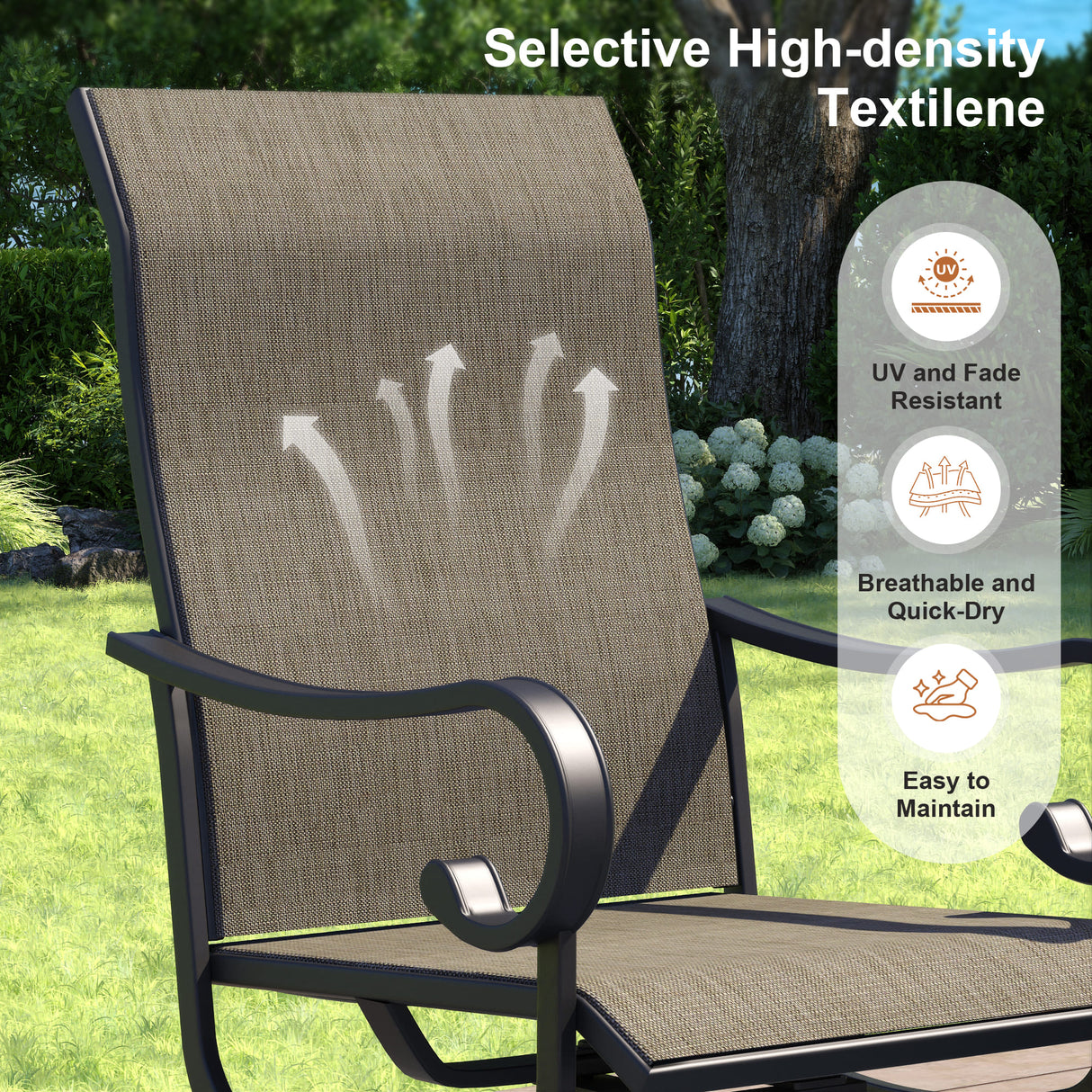 Vicllax 7/9 Pieces Outdoor Dining Set with Patio Round Dining Table and Swivel Chairs