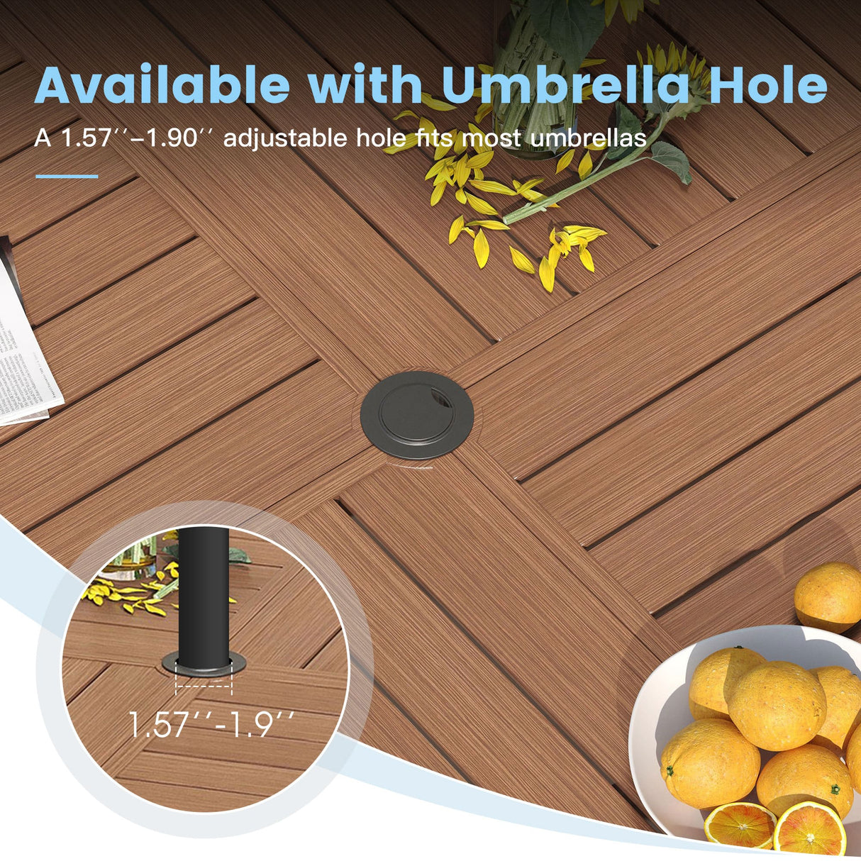 Vicllax 9 Pieces Outdoor Dining Set with 59" Square Dining Table and Stackable Chair