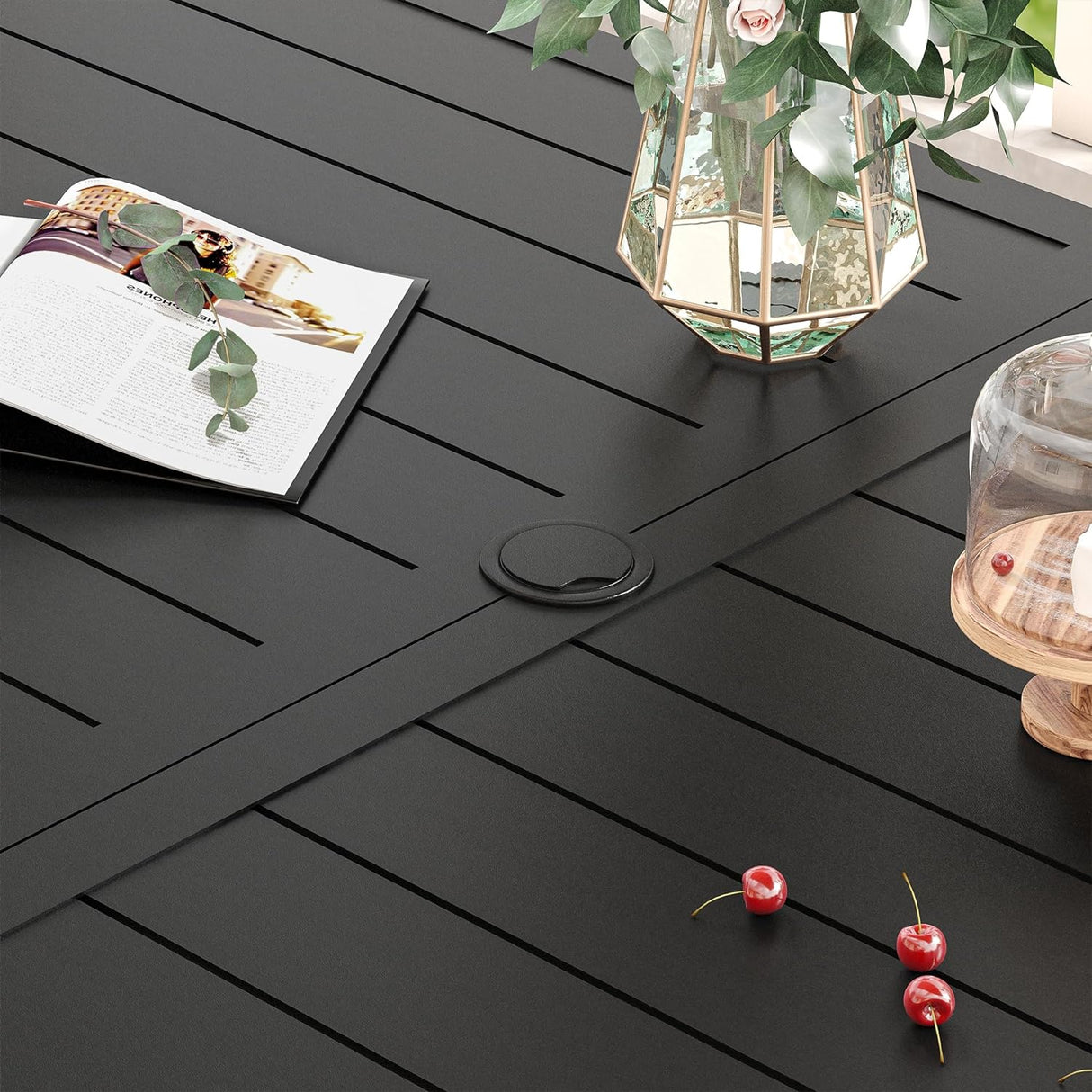 Vicllax 7 PCS Patio Dining Set, Large Outdoor Sling Chair and Metal Dining Table