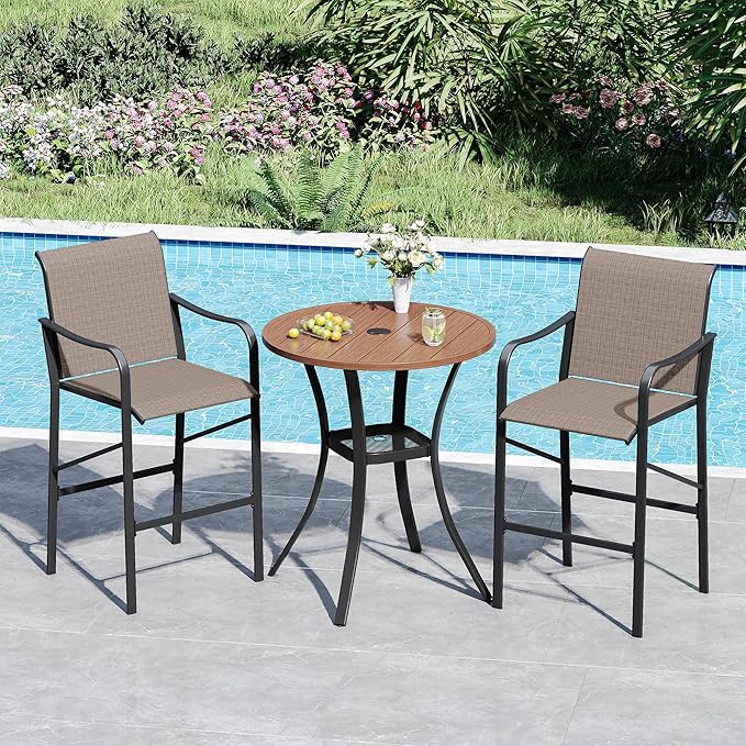 Vicllax High Bar Stool, High Top Tall Bar Chairs for Porch Deck Balcony