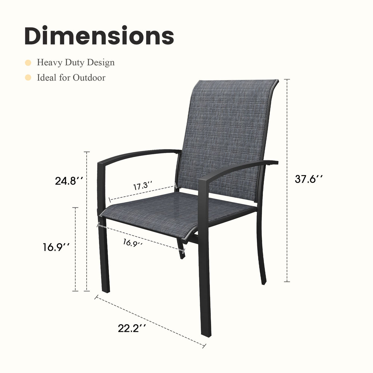 Vicllax Skyline Stackable Outdoor Dining Chair, Set of 2/4