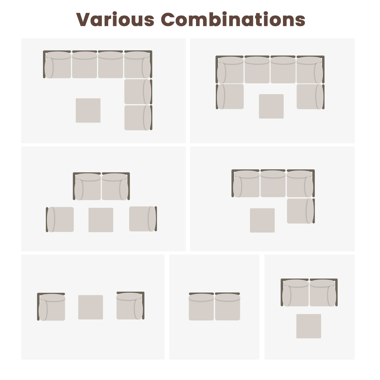 Vicllax 5/7 PCS Wicker Outdoor Conversation Set Patio Sectional Sofas with Glass Coffee Table