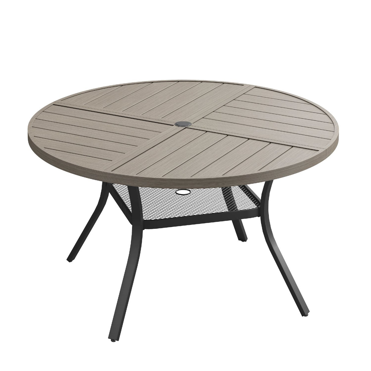 Vicllax Round Patio Dining Table for 4/6/8, Outdoor Large Metal Table