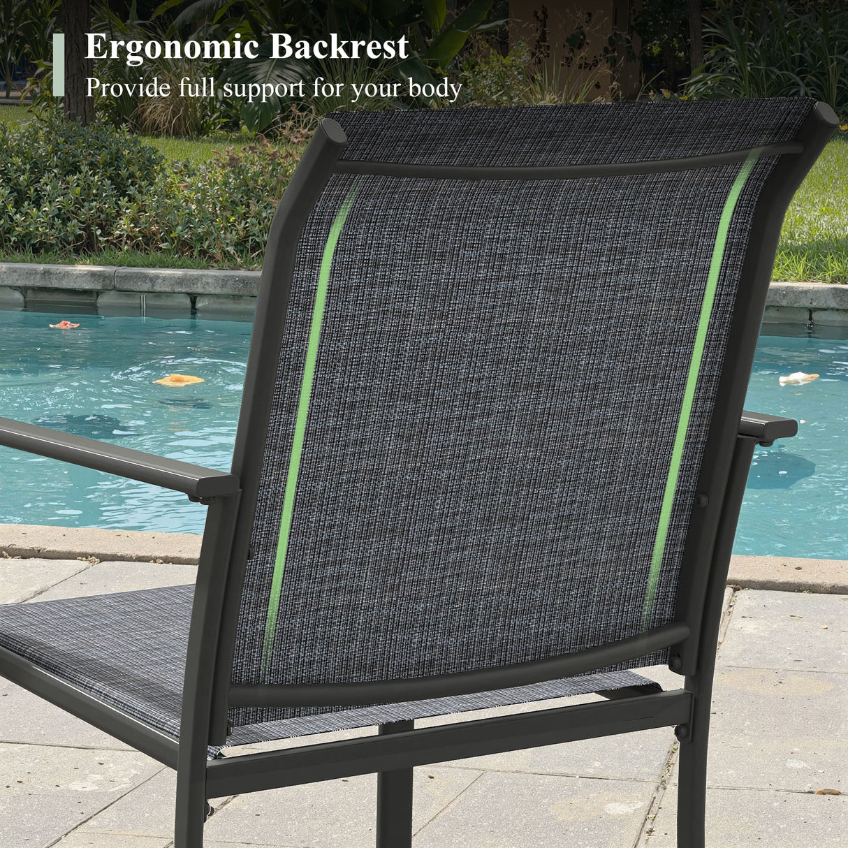 VICLLAX 11-Pcs Outdoor Dining Set, 63” Round Metal Table with Umbrella Hole & 10 Stackable Chairs