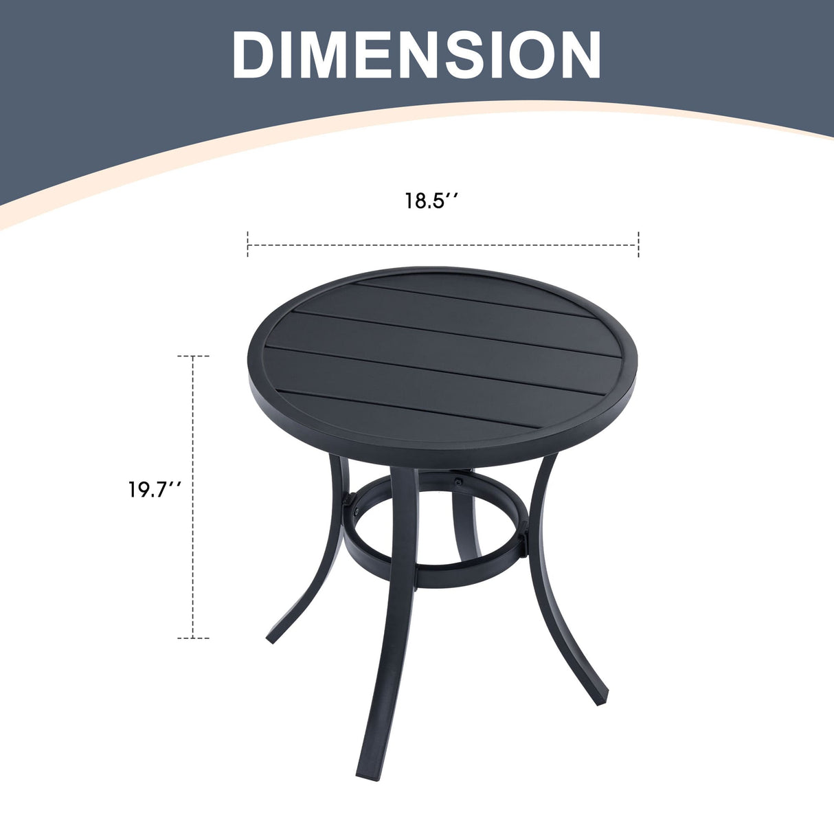 Outdoor Metal Round Side End Table